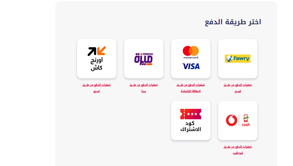 إختيار وسيلة الدفع المناسبة في موقع حصص مصر
